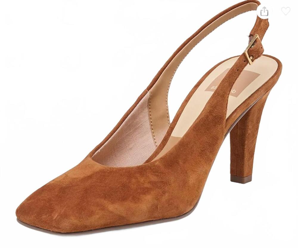 NEW DOLCE VITA women's gessia slingback pumps in rust suede